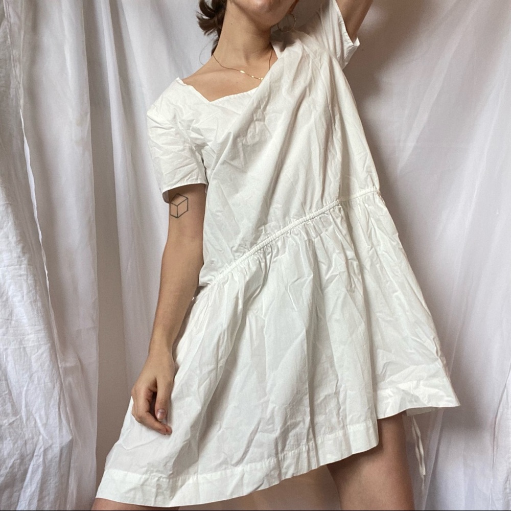 SOLD - Wray white cotton poplin dress